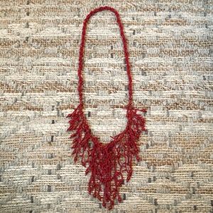 Red Beaded Coral Reef Necklace from Capri